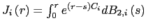 $ J_{i}\left( r\right) =\int_{0}^{r}e^{\left( r-s\right) C_{i}}dB_{2,i}\left( s\right) $