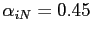$ \alpha_{iN}=0.45$