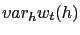 $ var_{h} w_{t}(h)$