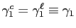 $ \gamma_{1}^{c}=\gamma_{1}^{\ell}\equiv\gamma_{1}$