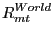 $\displaystyle R_{mt}^{World} $
