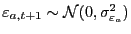 $ \varepsilon_{a,t+1} \sim\mathcal{N}(0, \sigma^{2}_{\varepsilon_{a}})$