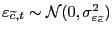 $ \varepsilon_{\widetilde {c},t} \sim\mathcal{N}(0, \sigma^{2}_{\varepsilon_{\widetilde{c}}})$