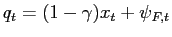 $ q_{t}=(1-\gamma )x_{t}+\psi _{F,t}$