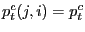 $ p_{t}^{c}(j,i)=p_{t}^{c}$