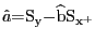 $ \hat{a}\mathrm{=}{\mathrm{S} }_{\mathrm{y}}\mathrm{-}\widehat{\mathrm{b}}{\mathrm{S}}_{{\mathrm{x} }^{\mathrm{+}}}$