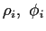 $ \rho _{i},~\phi_{i}$