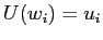 $ U(w_{i}) = u_{i}$