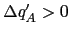 $ \Delta q_{A}^{\prime}>0$