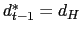 $d^*_{t-1} = d_H$