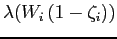 $ \lambda(W_{i}\left( 1-\zeta_{i}\right) )$