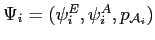 $ \Psi_{i}=(\psi_{i}^{E},\psi_{i}^{A},p_{\mathcal{A}_{i}})$