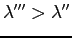 $ \lambda^{\prime\prime\prime}>\lambda^{\prime\prime }$
