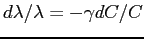 $ d\lambda/\lambda=-\gamma dC/C$
