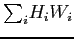 $ {\textstyle\sum\nolimits_{i}} H_{i}W_{i}$