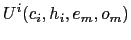 LaTex Encoded Math: \displaystyle U^{i}(c_{i},h_{i},e_{m},o_{m}) 
