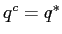  q^{c}=q^{\ast}