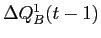  \Delta Q^{1}_{B}(t-1)