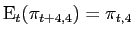 $ \ensuremath{{\rm E}}_{t}(\pi_{t+4,4})=\pi_{t,4}$