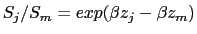  {S_j / S_m} = exp(\beta z_j - \beta z_m)