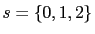 s= \{0, 1, 2\}