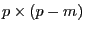 p\times (p-m)