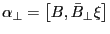 \alpha _\bot =\left[ {B,\bar {B}_\bot \xi } \right]