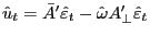 \hat {u}_t ={\bar {A}}'\hat {\varepsilon }_t -\hat {\omega }{A}'_\bot \hat {\varepsilon }_t 