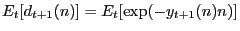 E_t [d_{t+1} (n)]=E_t [\exp (-y_{t+1} (n)n)]