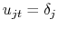  u_{jt}=\delta_j