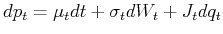 \displaystyle dp_t=\mu_tdt+\sigma_t dW_t +J_t dq_t