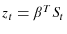  z_{t}=\beta^{T}S_{t}