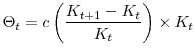 \displaystyle \Theta_t = c\left(\frac{K_{t+1}-K_t}{K_t}\right)\times K_t