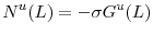 \displaystyle N^{u}(L)=-\sigma G^{u}% (L)