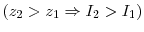  (z_{2} > z_{1} \Rightarrow I_{2} > I_{1}) 