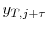 \displaystyle y_{T,j+\tau}