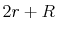  2r+R
