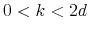  0 < k < 2d