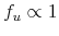  f_u \propto 1