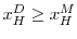  x_H^D \geq x_H^M