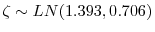  \zeta\sim LN(1.393,0.706)