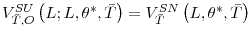  V_{\bar{T},O}^{SU}\left( L;L,\theta^{\ast},\bar{T}\right) =V_{\bar{T}}^{SN}\left( L,\theta^{\ast},\bar{T}\right) 
