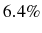  6.4\%