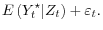 \displaystyle E\left(Y_t^\star \vert Z_t \right) + \varepsilon_t.