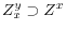  Z^y_x \supset Z^x