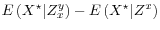  E\left( X^\star \vert Z_x^y \right) - E\left( X^\star \vert Z^x \right)