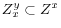  Z^y_x \subset Z^x