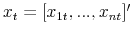  x_t=[x_{1t},...,x_{nt}]'