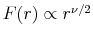  F(r) \propto r^{\nu/2}