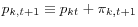  p_{k,t+1}\equiv p_{kt}+\pi_{k,t+1}